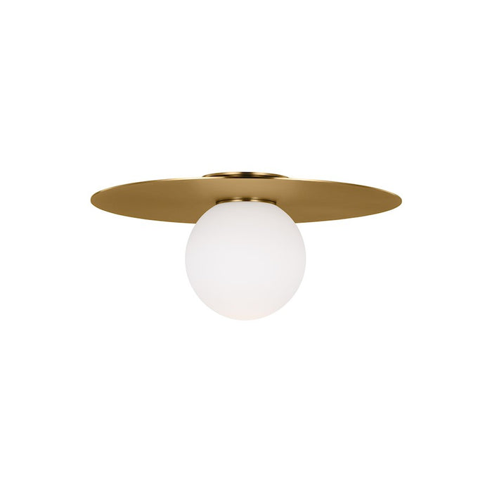 Visual Comfort Studio Nodes 1-Lt XL Flush, Brass/Milk White