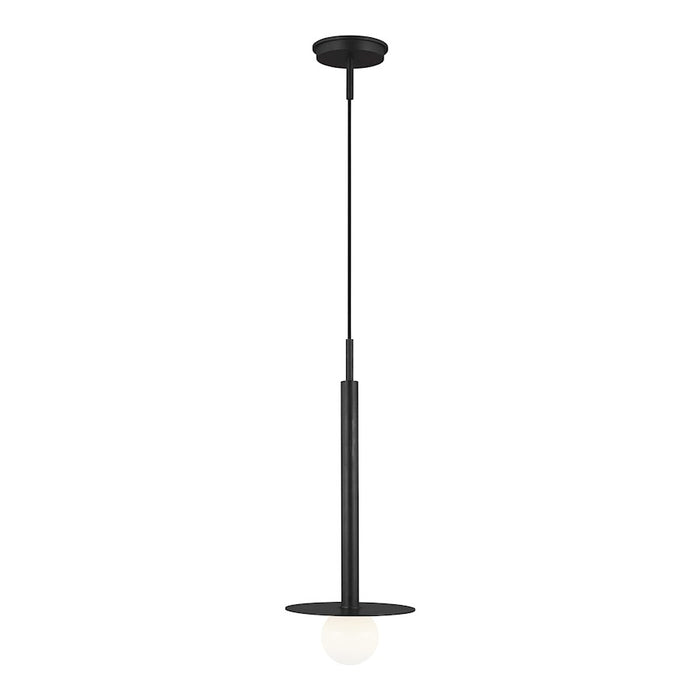 Visual Comfort Studio Nodes 1-Lt Short Pendant, Midnight/Milk White - KP1001MBK