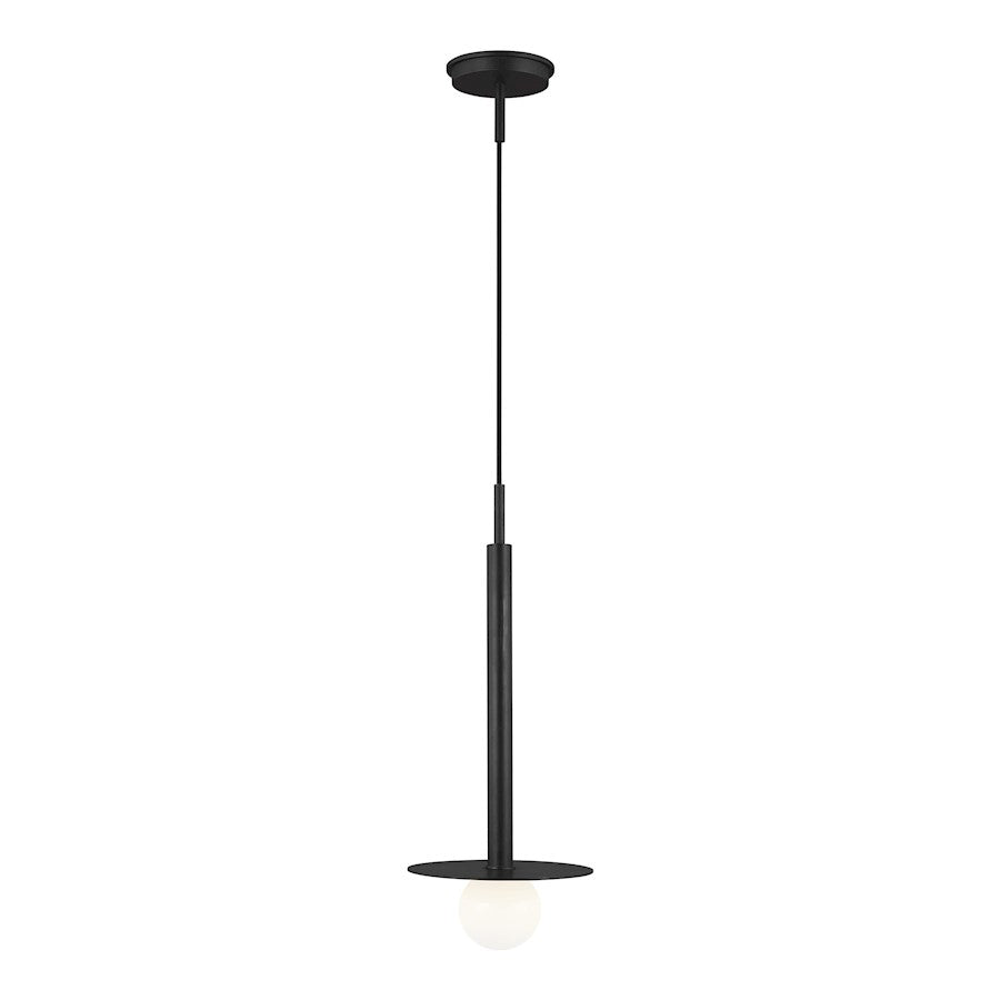 Visual Comfort Studio Nodes 1-Lt Short Pendant, Midnight/Milk White - KP1001MBK