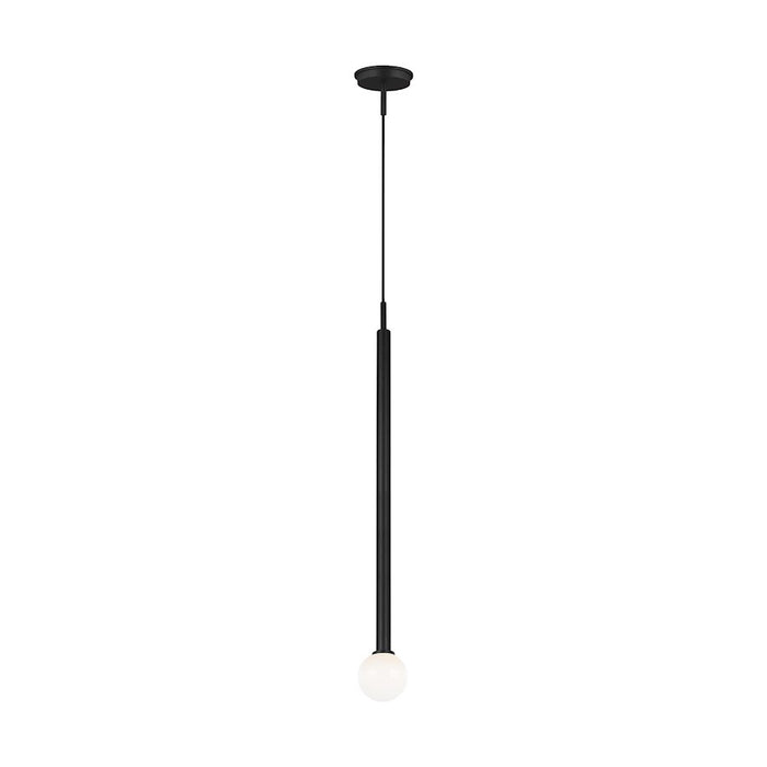 Visual Comfort Studio Nodes 1-Lt Tall Pendant, Midnight/Milk White