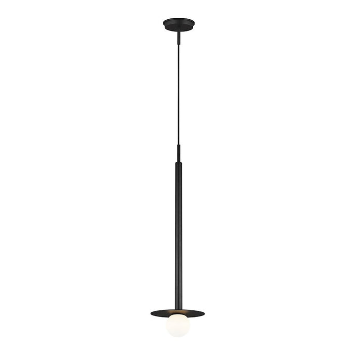 Visual Comfort Studio Nodes 1-Lt Tall Pendant, Midnight/Milk White