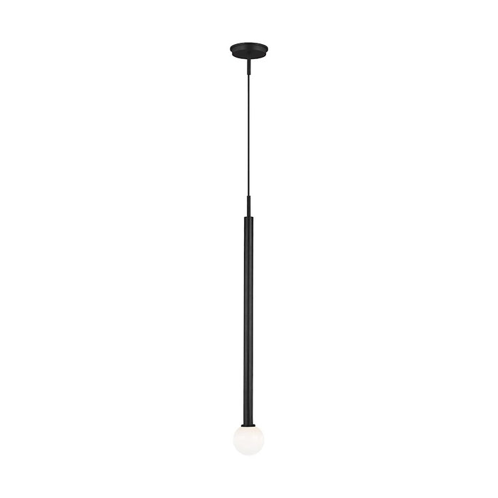 Visual Comfort Studio Nodes 1-Lt Tall Pendant, Midnight/Milk White