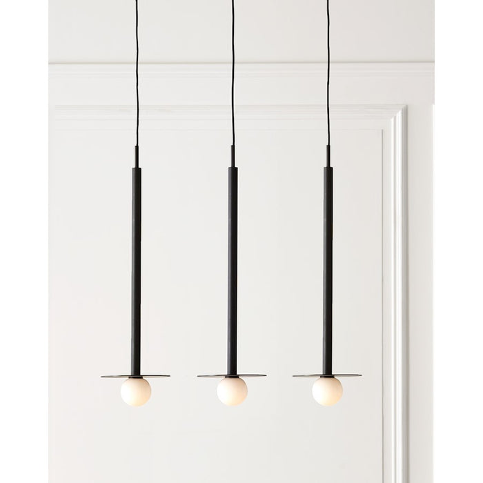 Visual Comfort Studio Nodes 1-Lt Tall Pendant, Midnight/Milk White