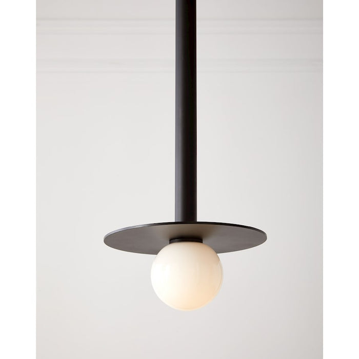 Visual Comfort Studio Nodes 1-Lt Tall Pendant, Midnight/Milk White