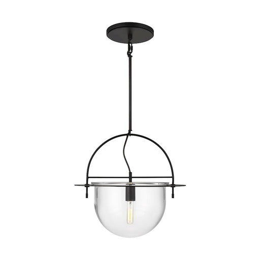 Visual Comfort Studio Nuance 1 Light Large Pendant, Aged Iron/Clear - KP1031AI