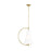 Visual Comfort Studio Gesture 1 Light Tall Pendant, Brass/Milk White - KP1041BBS