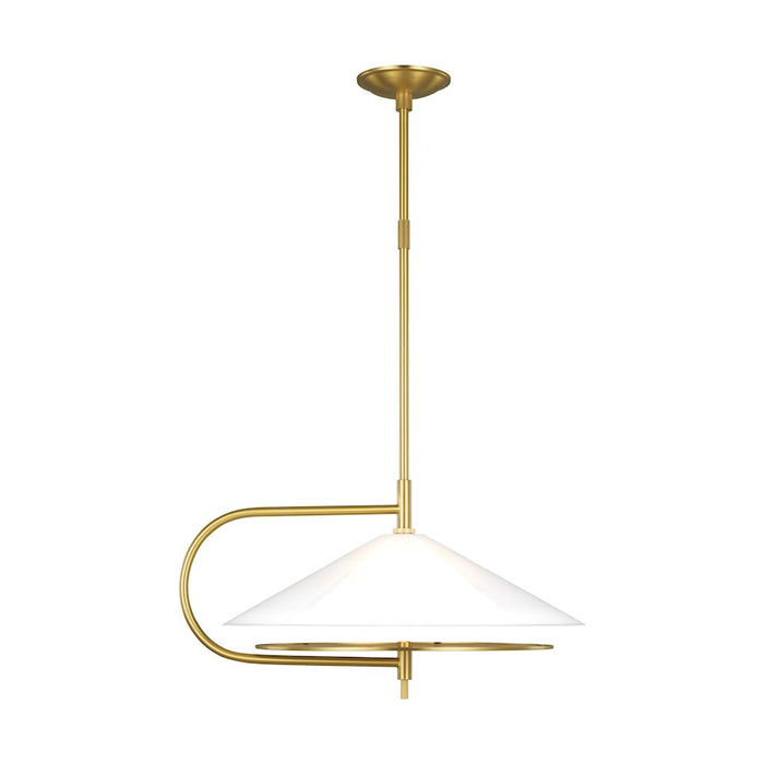 Visual Comfort Studio Gesture 2-Lt Pendant, Burnished/Milk - KP1071BBS