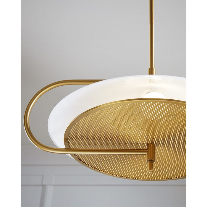 Visual Comfort Studio Gesture 2-Lt Pendant, Burnished/Milk