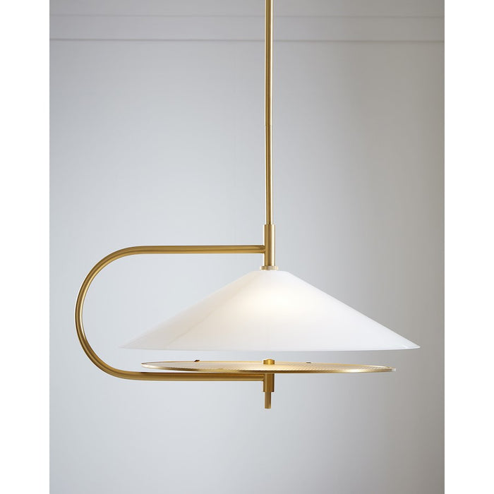 Visual Comfort Studio Gesture 2-Lt Pendant, Burnished/Milk