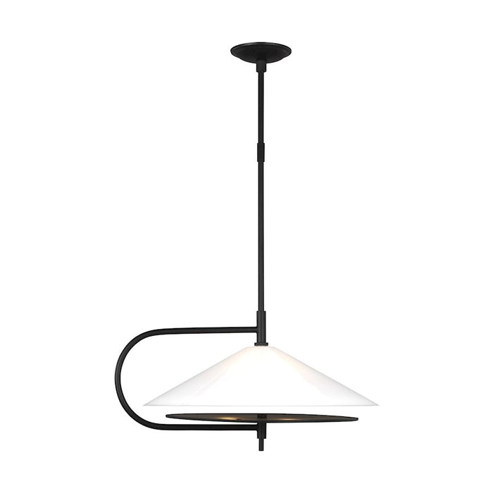 Visual Comfort Studio Gesture 2 Light Pendant, Midnight/Milk White - KP1071MBK