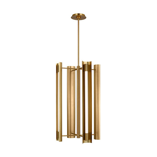Visual Comfort Studio Carson 1 Light Pendant, Burnished Brass/White