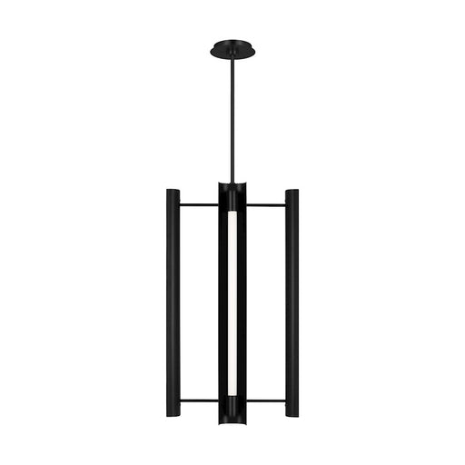 Visual Comfort Studio Carson 1 Light Pendant, Midnight Black/White - KP1104MBK