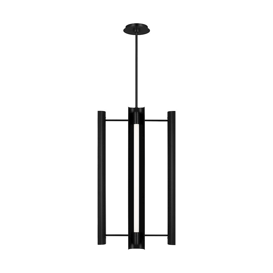 Visual Comfort Studio Carson 1 Light Pendant, Midnight Black/White - KP1104MBK