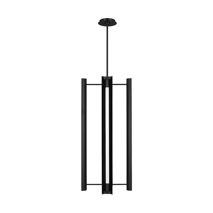 Visual Comfort Studio Carson 1 Light Tall Pendant, Midnight/White - KP1114MBK