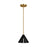 Visual Comfort Studio Cambre 1-Lt Small Pendant, Black/Brass - KP1121MBKBBS-L1