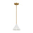 Visual Comfort Studio Cambre 1-Lt Small Pendant, White/Brass