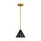 Visual Comfort Studio Cambre 1 Light Med Pendant, Black/Brass