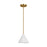 Visual Comfort Studio Cambre 1 Light Med Pendant, White/Brass