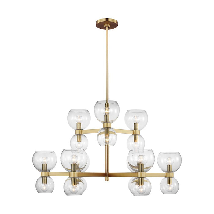 Visual Comfort Studio Londyn 18-Lt Chandelier, Brass/Clear/Clear - KSC10018BBSCG