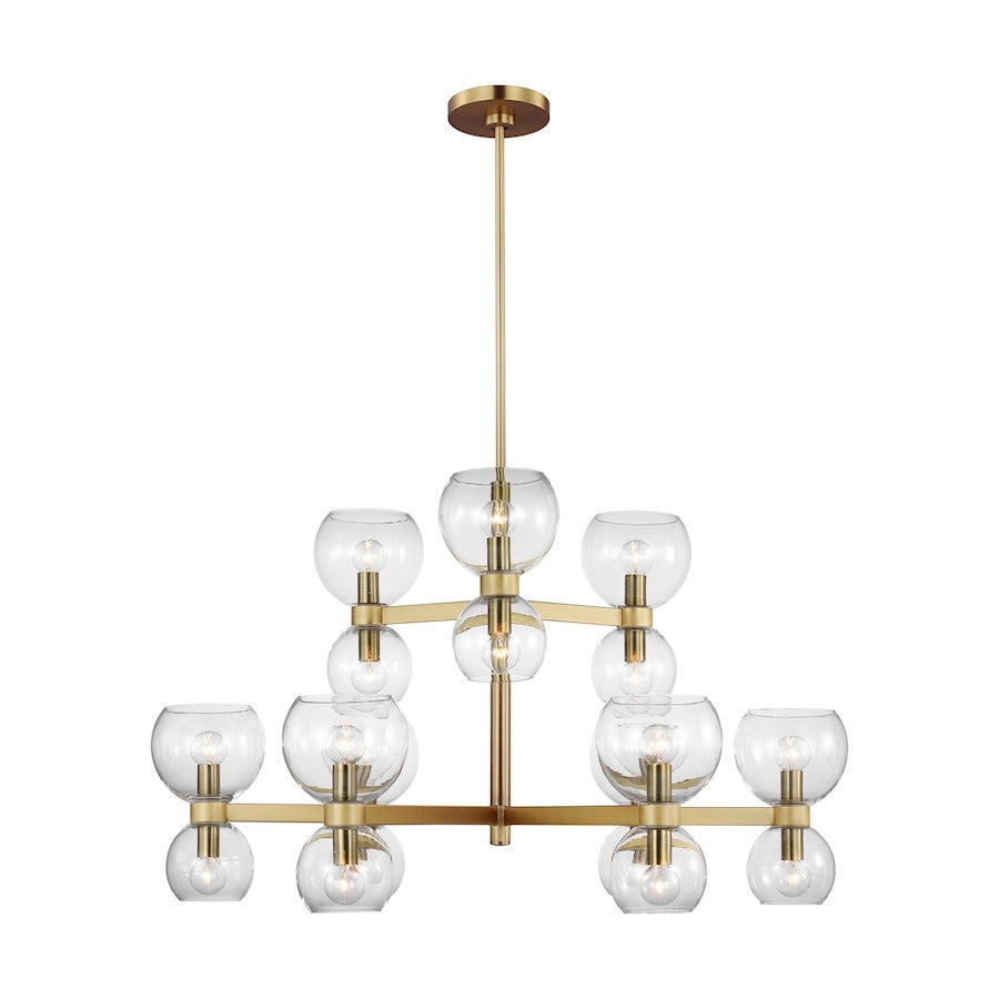 Visual Comfort Studio Londyn 18-Lt Chandelier, Brass/Clear/Clear - KSC10018BBSCG