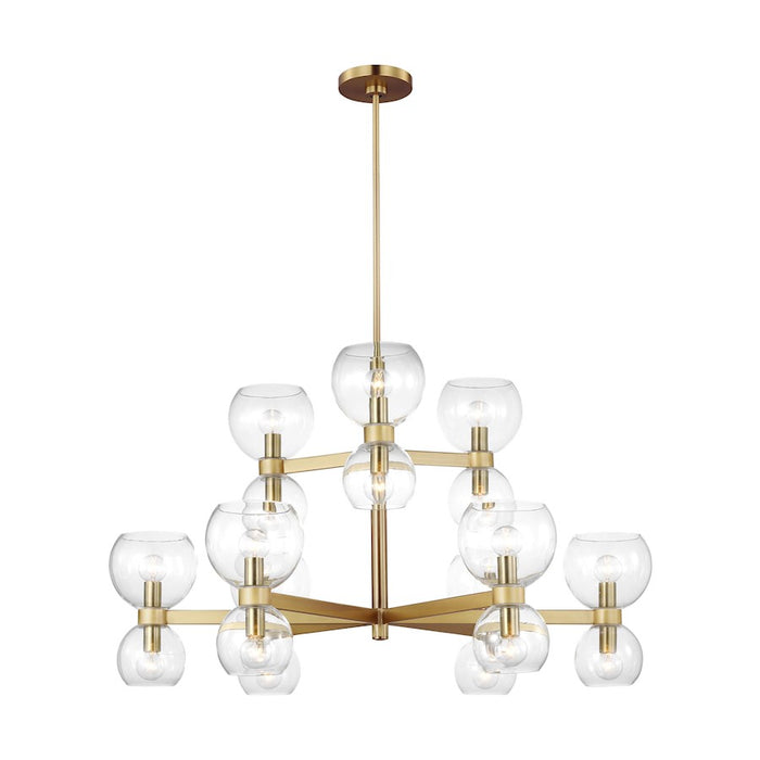 Visual Comfort Studio Londyn 18-Lt Chandelier, Brass/Clear/Clear