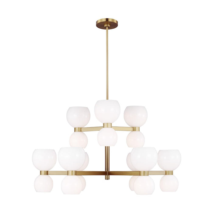 Visual Comfort Studio Londyn 18-Lt Med Chandelier, Brass/Milk - KSC10018BBSMG