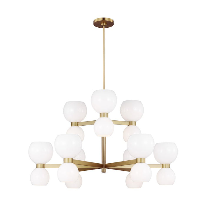 Visual Comfort Studio Londyn 18-Lt Med Chandelier, Brass/Milk