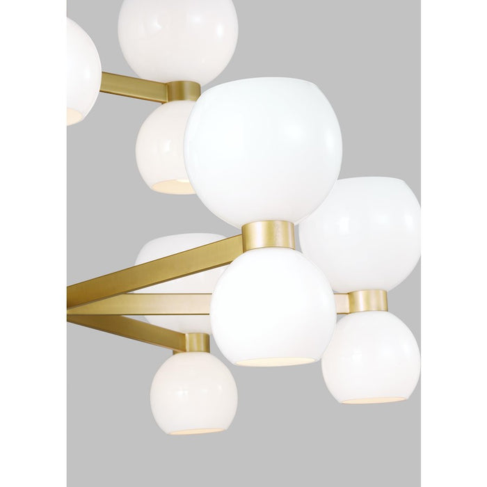 Visual Comfort Studio Londyn 18-Lt Med Chandelier, Brass/Milk