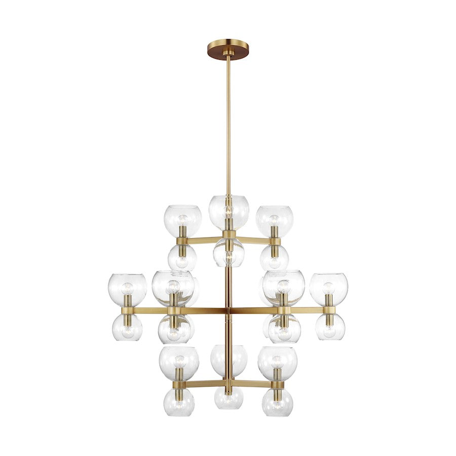 Visual Comfort Studio Londyn 24-Lt LG Chandelier, BS/Clear/Clear - KSC10124BBSCG