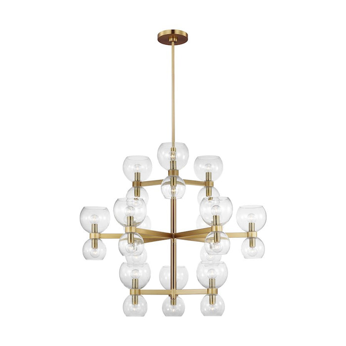 Visual Comfort Studio Londyn 24-Lt LG Chandelier, BS/Clear/Clear