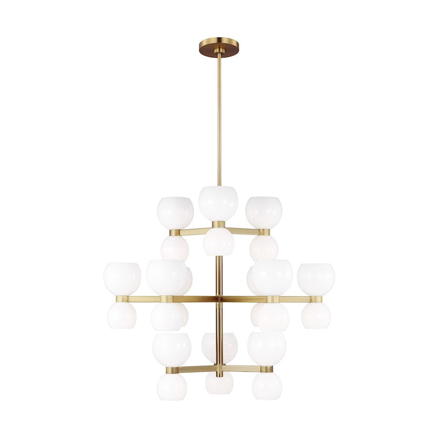 Visual Comfort Studio Londyn 24-Lt Large Chandelier, Brass/Milk - KSC10124BBSMG