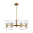 Visual Comfort Studio Londyn 6-Lt SM Chandelier, BS/Clear/Clear - KSC10212BBSCG