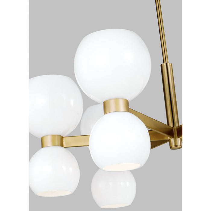 Visual Comfort Studio Londyn 12-Lt SM Chandelier, Brass/Milk