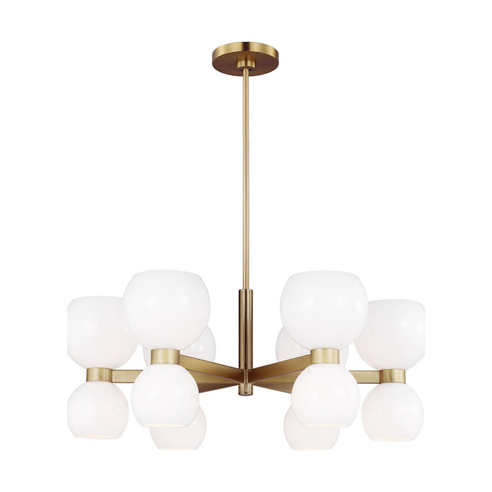 Visual Comfort Studio Londyn 12-Lt SM Chandelier, Brass/Milk