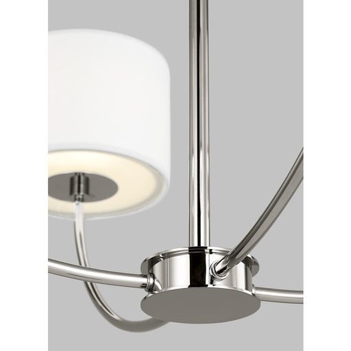 Visual Comfort Studio Sawyer 4-Lt SM Chandelier, Nickel/White/Clear