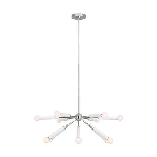 Visual Comfort Studio Monroe 12-Lt Down Chandelier, Pol Nickel - KSC10612PNGW