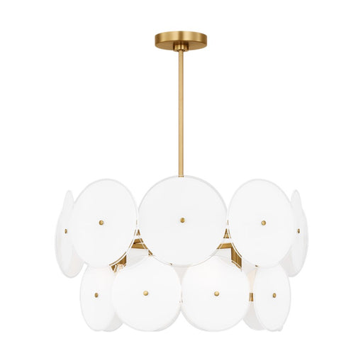 Visual Comfort Studio Emery 6Lt Chandelier, Brass/White/Clear - KSC1106BBS
