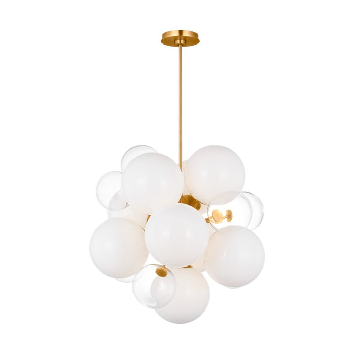 Visual Comfort Studio Aria 9Lt 23" Chandelier, Burnished Brass/Milk - KSC1109BBS