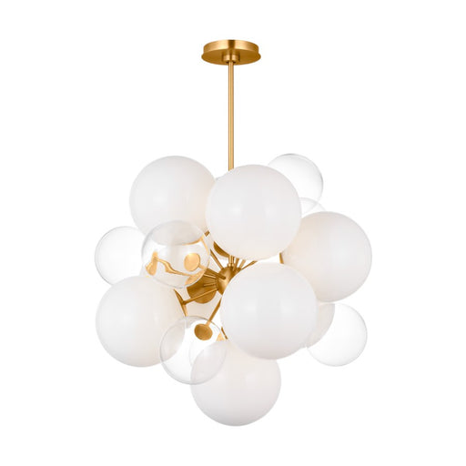 Visual Comfort Studio Aria 9Lt 23" Chandelier, Burnished Brass/Milk