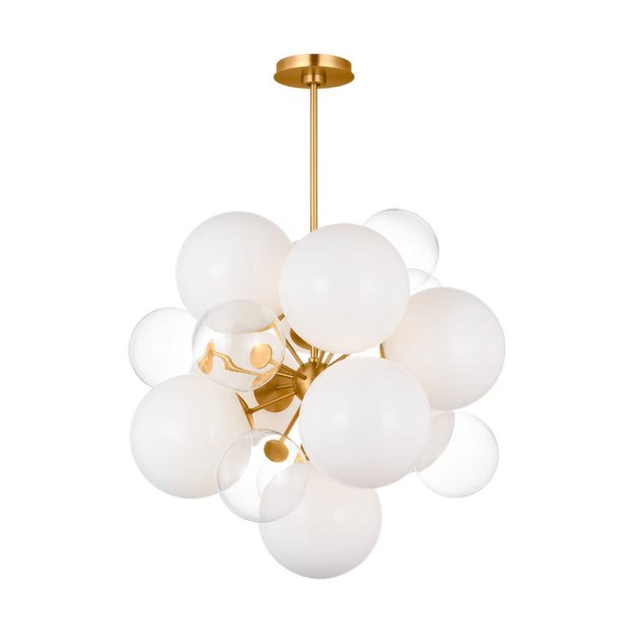Visual Comfort Studio Aria 9Lt 23" Chandelier, Burnished Brass/Milk