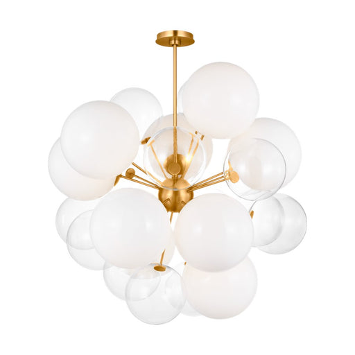 Visual Comfort Studio Aria 9Lt 38" Chandelier, Burnished Brass/Milk - KSC1119BBS