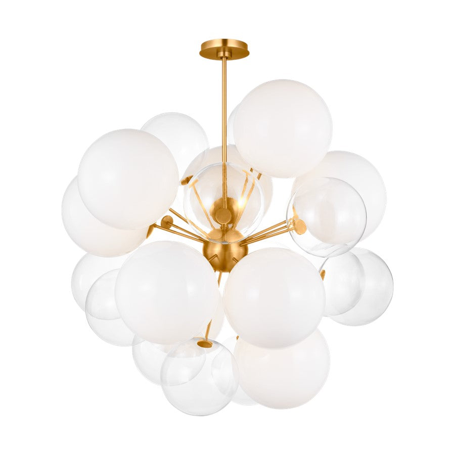 Visual Comfort Studio Aria 9Lt 38" Chandelier, Burnished Brass/Milk - KSC1119BBS
