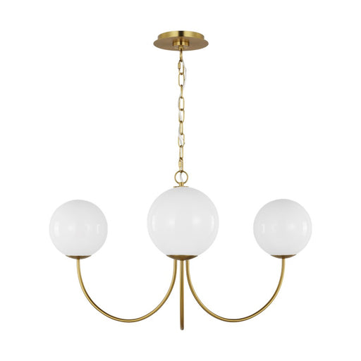 Visual Comfort Studio Noemie 3Lt Chandelier, Burnished Brass/Milk - KSC1133BBS