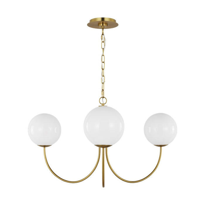 Visual Comfort Studio Noemie 3Lt Chandelier, Burnished Brass/Milk - KSC1133BBS
