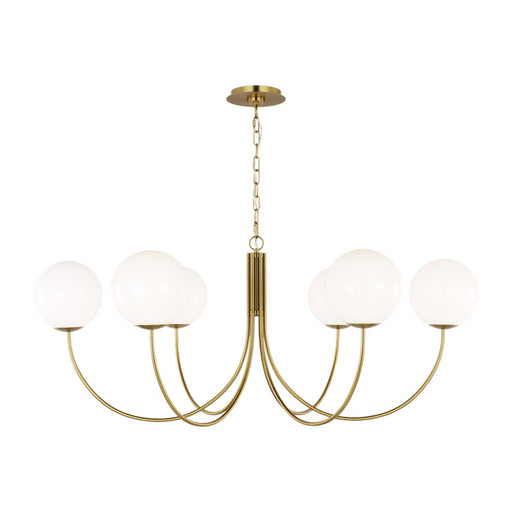 Visual Comfort Studio Noemie 6Lt Chandelier, Burnished Brass/Milk - KSC1146BBS