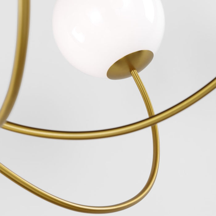 Visual Comfort Studio Noemie 6Lt Chandelier, Burnished Brass/Milk