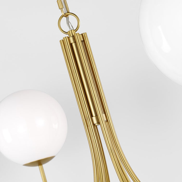 Visual Comfort Studio Noemie 6Lt Chandelier, Burnished Brass/Milk
