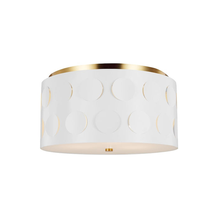 Visual Comfort Studio Dottie 3 Light Med Flush, Brass/Etched