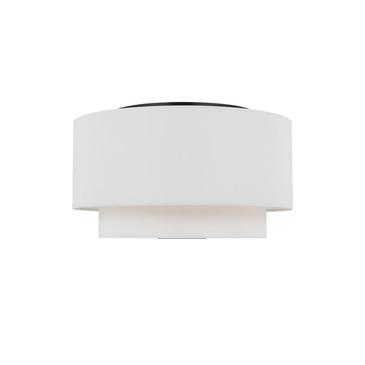 Visual Comfort Studio Sawyer 3Lt Ceiling Fixture, Black/White Linen - KSF1043MBK