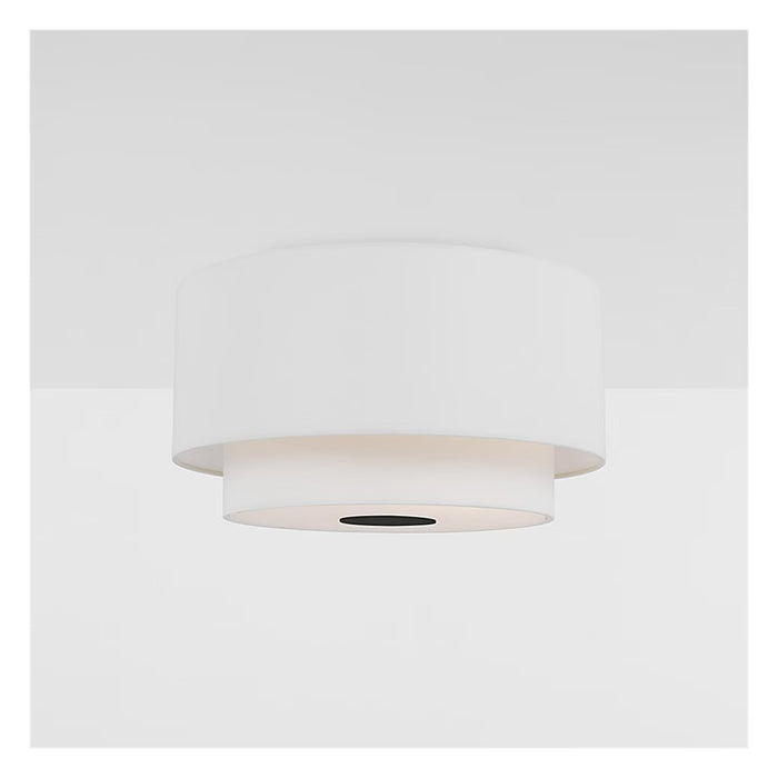 Visual Comfort Studio Sawyer 3Lt Ceiling Fixture, Black/White Linen